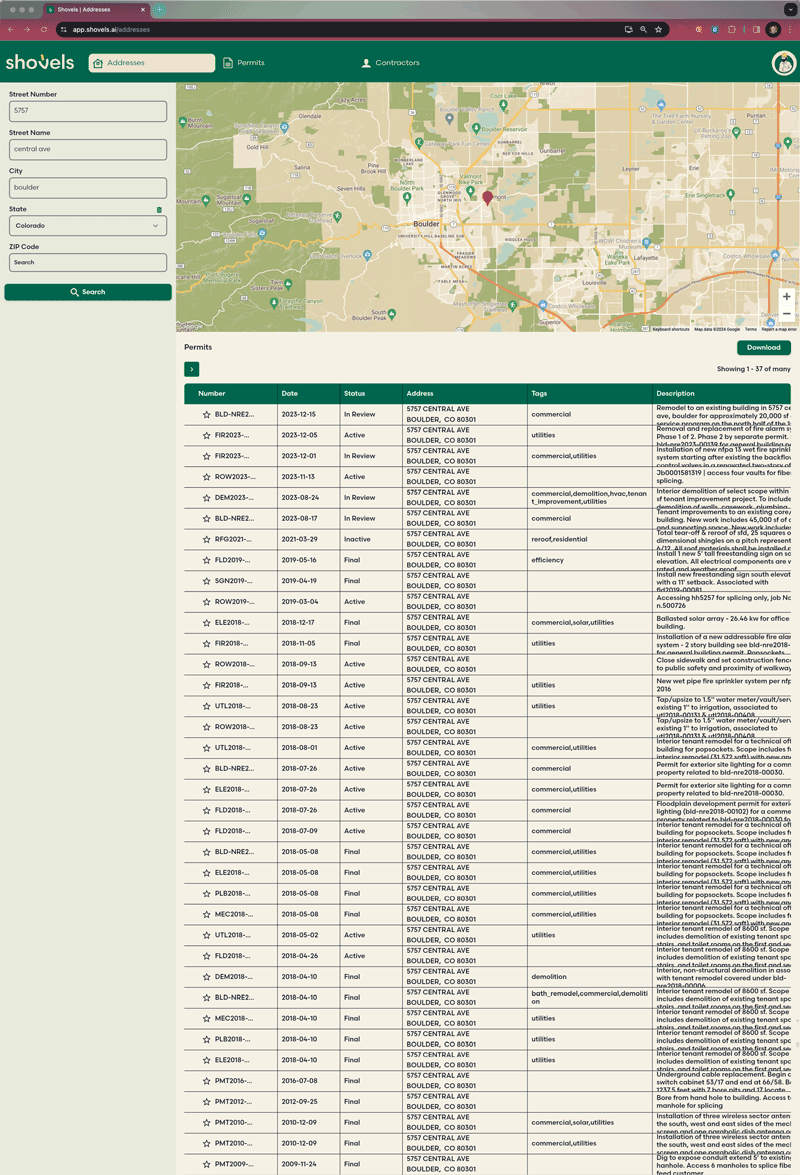 Address profile page