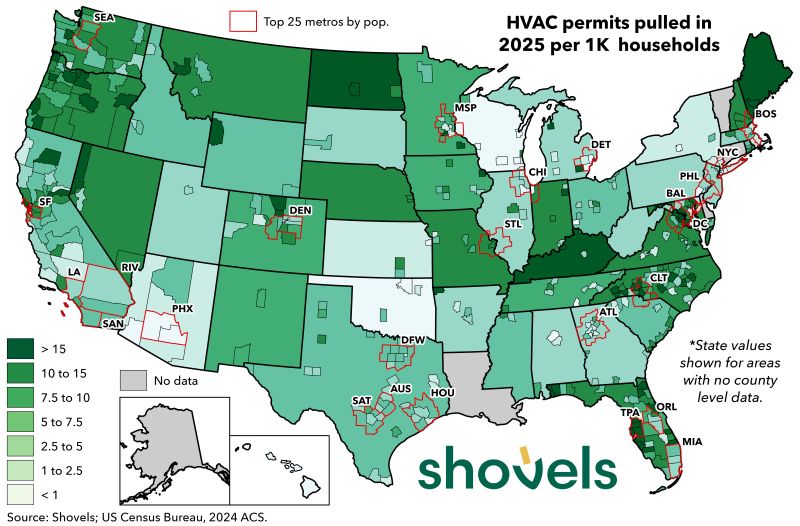 HVAC permits map by state