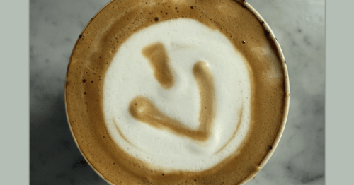 Shovels logo latte art