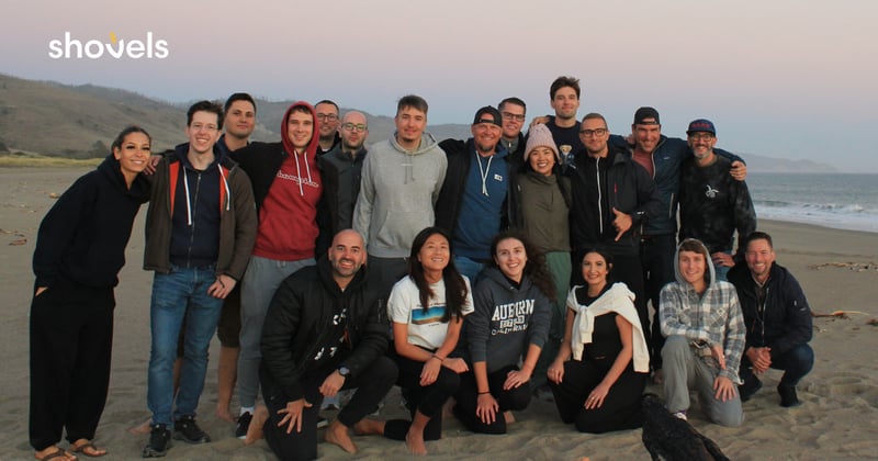 The Shovels team on the beach at the 2026 summit