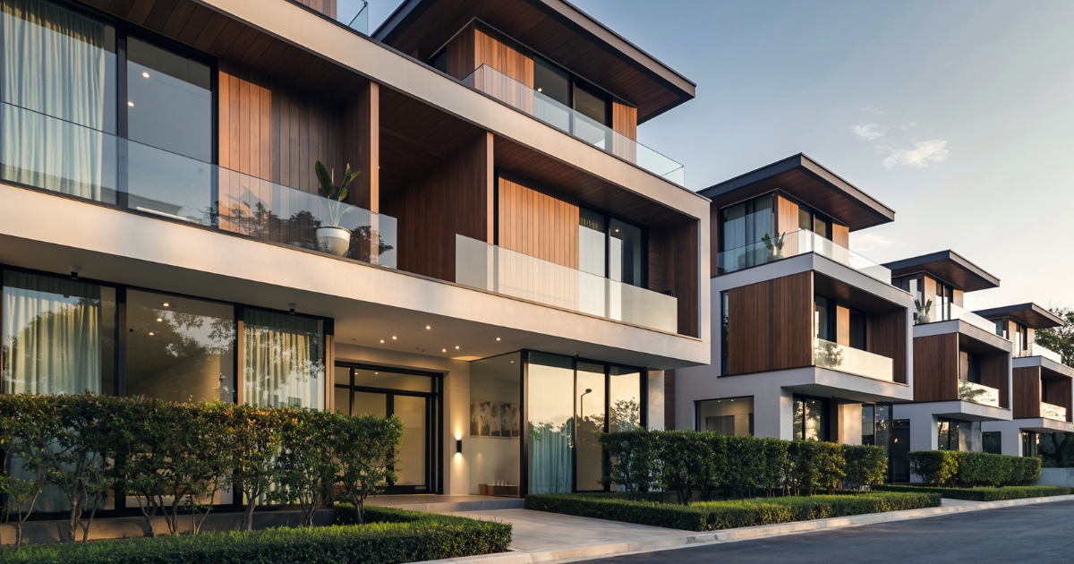 Townhomes are a popular option in dense, high-demand areas.