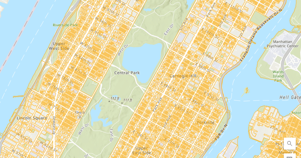 Tax parcels map of Manhattan. Source: NYS GIS Clearinghouse