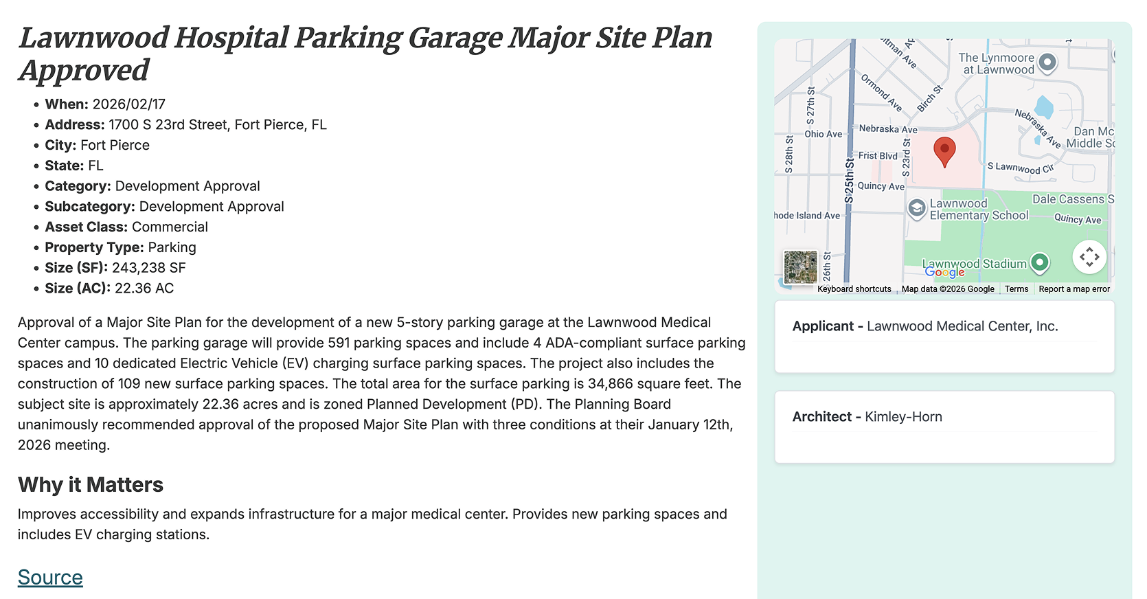 Government decisions and planning approvals example.