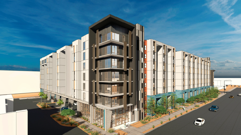A rendering of Vale Student Housing, Tempe, AZ.