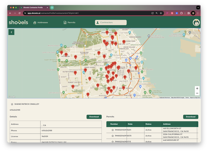 Illustration of contractor directory interface